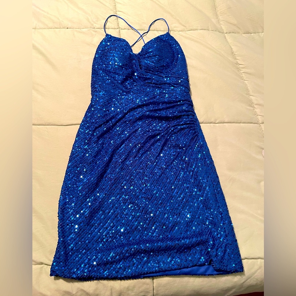 Short Royal Blue sequence dress
